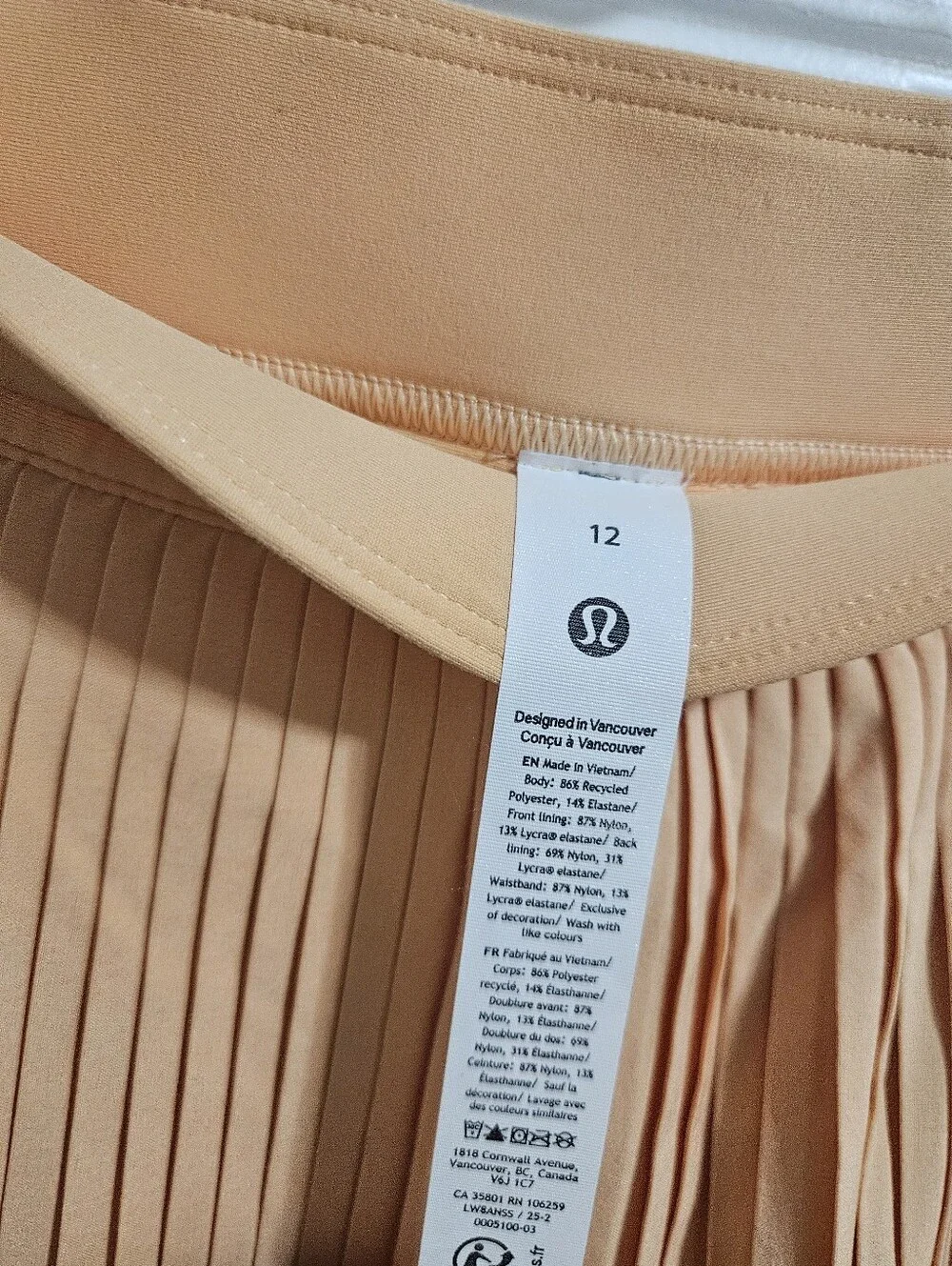 🍋 lululemon athletica Peach Pleated Tennis Skort